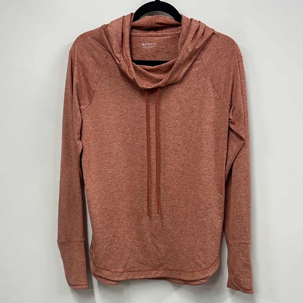 Athleta Rust Cowl Neck Hoodie